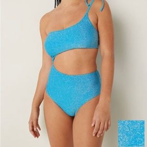 NWT: Victoria’s Secret Shimmer One-Shoulder One-Piece Swimsuit | SMALL | BLUE